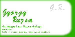 gyorgy ruzsa business card